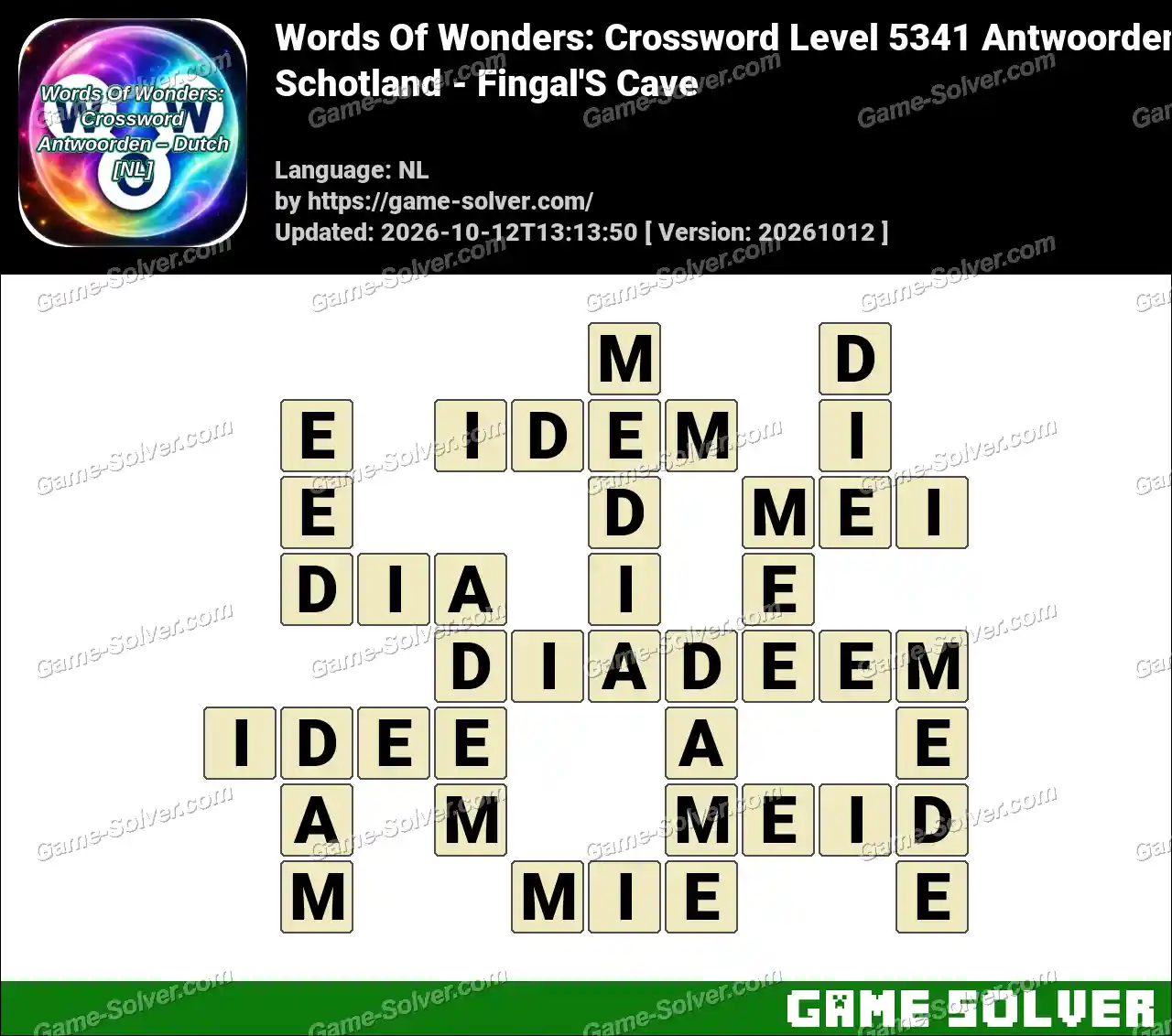 Words Of Wonders: Crossword Level 5341 Antwoorden – Schotland – Fingal’S Cave